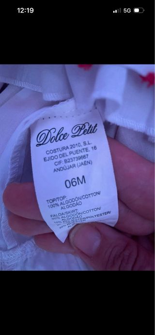 Vestido Dolce Petit 6 meses