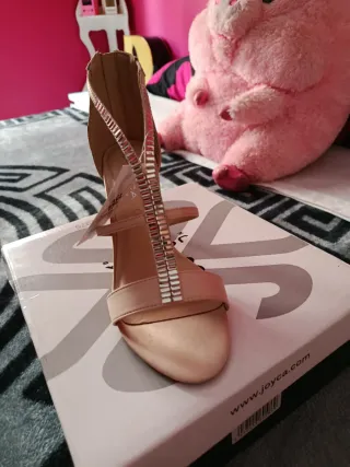 Sandalias tacón Joyca Beige/Rosa Talla 39