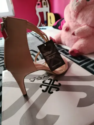 Sandalias tacón Joyca Beige/Rosa Talla 39