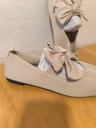 Bailarinas Beige Verano Talla 40 Lazo