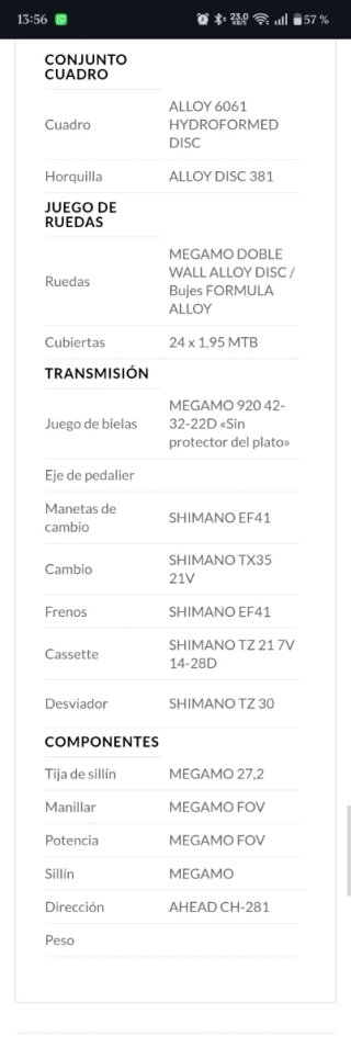 Bicicleta Megamo KU4 24'