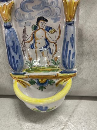 Benditera cerámica vintage pintada a mano