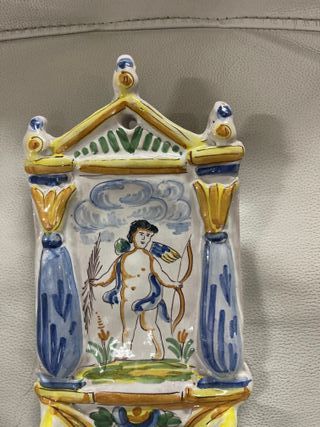 Benditera cerámica vintage pintada a mano
