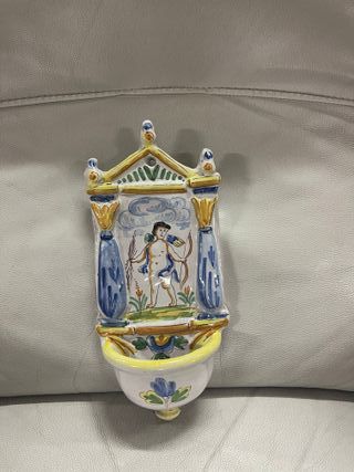 Benditera cerámica vintage pintada a mano