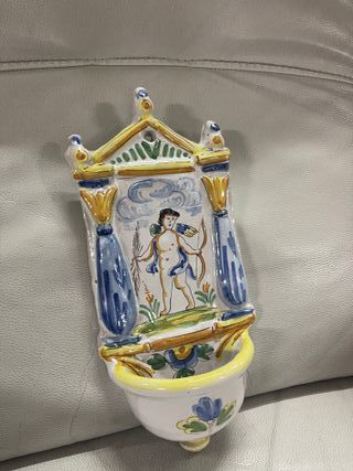 Benditera cerámica vintage pintada a mano