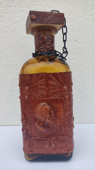 Licorera Don Quijote Cristal Ámbar 6 Vasos Vintage