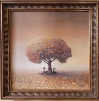 Cuadro al óleo El árbol Juan Roldán