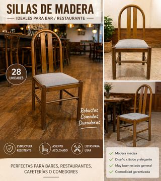 Lote 18 sillas madera maciza