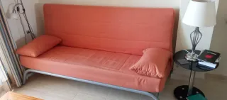 Sofá Cama Naranja y Plata