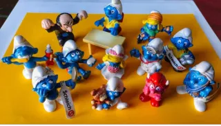Lote 12 Pitufos, Pitufina, Gárgamel Schleich Peyo