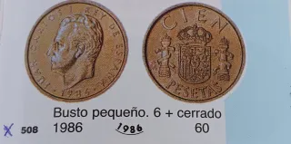 100 Pesetas 1986 Variante "6" Cerrado