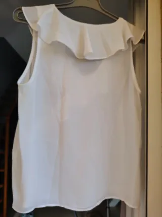 Blusa Zara Volantes Blanca