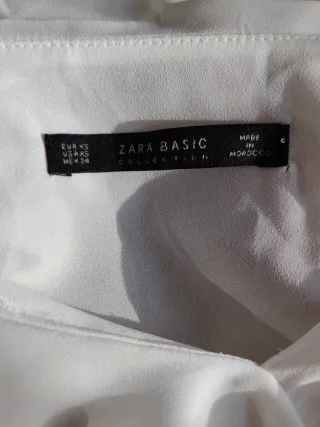 Blusa Zara Volantes Blanca