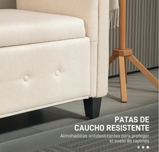 Banqueta Almacenaje Reposabrazos Beige