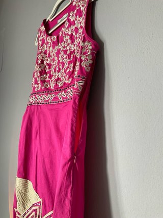 Vestido ANANY Vintage Rosa y Dorado Talla M