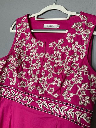 Vestido ANANY Vintage Rosa y Dorado Talla M