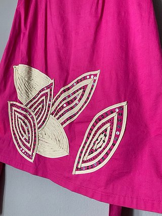 Vestido ANANY Vintage Rosa y Dorado Talla M