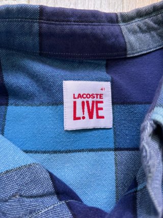 Camisa xadrez Lacoste Live azul