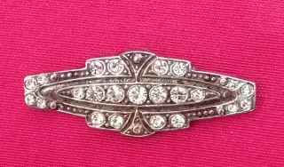 Broche antiguo plata maciza 925 con piedras