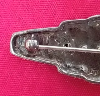 Broche antiguo plata maciza 925 con piedras