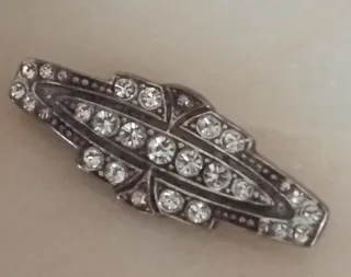 Broche antiguo plata maciza 925 con piedras