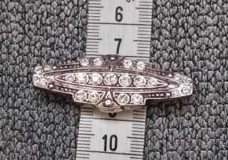 Broche antiguo plata maciza 925 con piedras