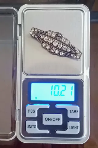 Broche antiguo plata maciza 925 con piedras