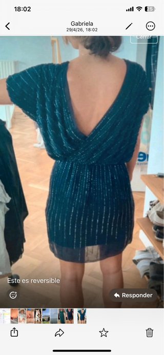Vestido azul noche con abalorios