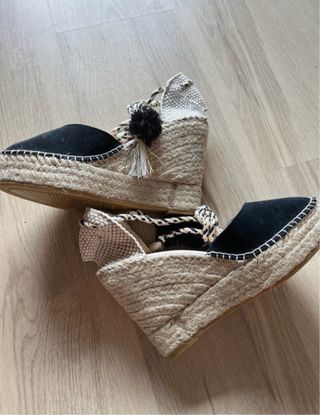 Alpargatas negras con cuña