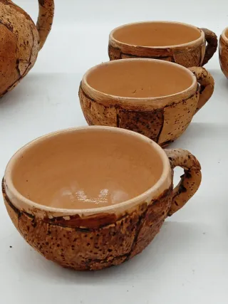 Servizio Tè Ceramica e Sughero Sardo 6 Tazze
