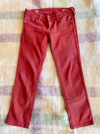 Pantalón Mujer Tommy Hilfiger Denim Rojo
