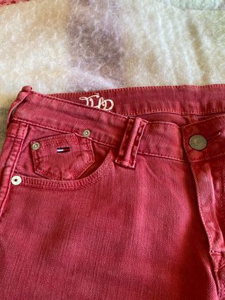 Pantalón Mujer Tommy Hilfiger Denim Rojo