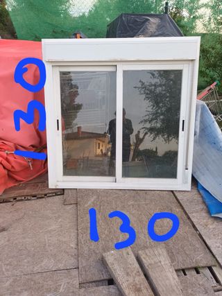 2 ventanas Ventana corredera aluminio blanco