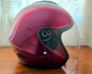 Casco Moto Jet Rojo Metálico