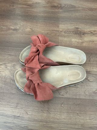 Sandalias Oysho lazo rosa talla 37