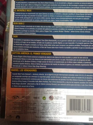 Colección Los Vengadores Marvel DVD 6 Películas