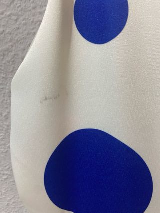 Vestido CEREZAS lunares azul y blanco