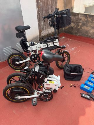 2 E-Bikes Plegables + 4 Baterías