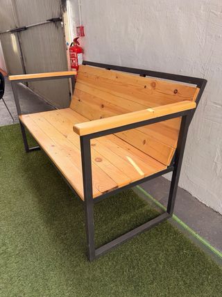 Banco Diseño Industrial Madera y Acero
