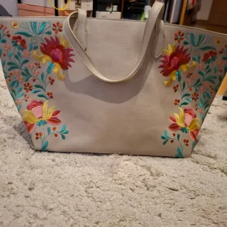 Bolso Desigual Beige Multicolor Bordado