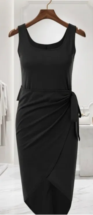 Vestido negro cruzado