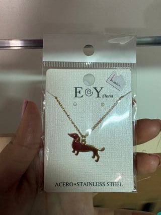 Collar Perro Salchicha Baño Oro Acero