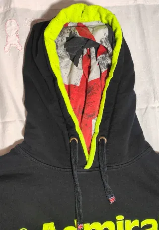 Felpa Admiral Vintage Nera/Giallo Fluo XL