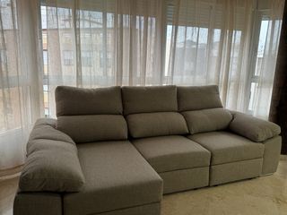 Sofá chaise longue gris/beige