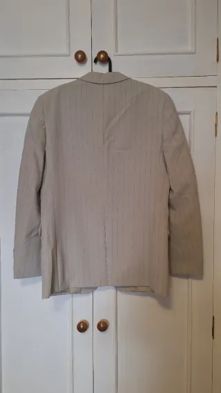 Traje de chaqueta pinstripe beige
