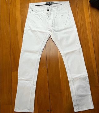 Pantalones H&M Slim Fit Blancos