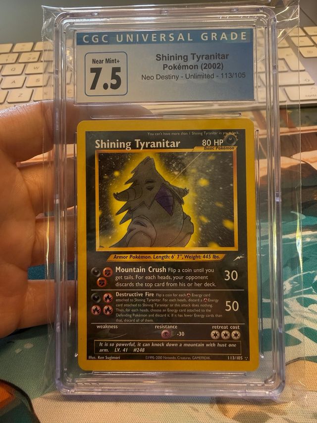 Carta Pokémon Shining Tyranitar Neo Destiny 7.5