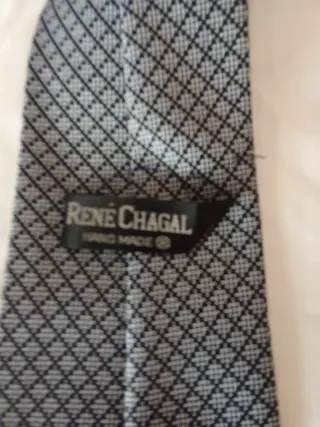 Corbata de seda natural azul y blanca
