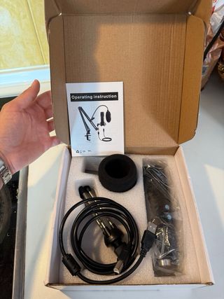 Micrófono USB con soporte y filtro
