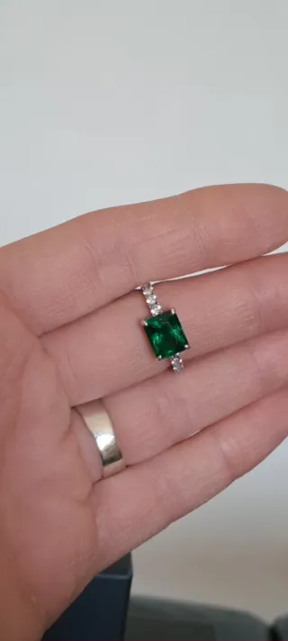 Anello Argento 925 Amen Verde